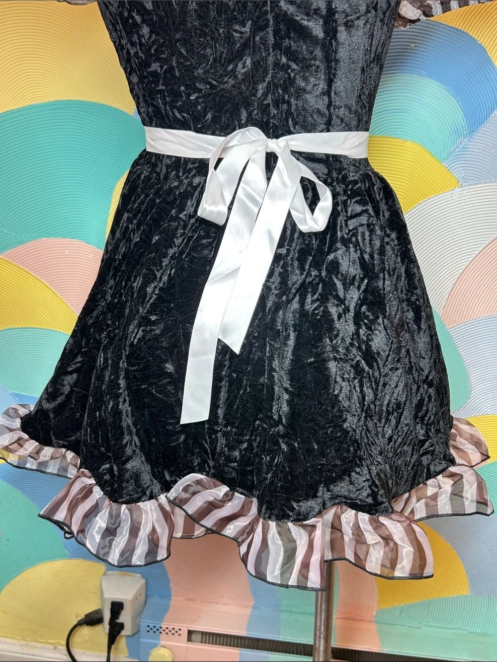 Dolls Kill Black Card Suit Maid Costume with White Apron women’s sz M